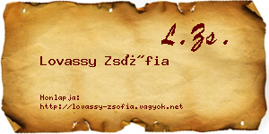 Lovassy Zsófia névjegykártya